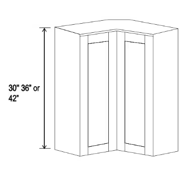 WER2436 - Wall Easy Reach Corner Cabinet - 24" W X 36" H X 12" D - 2D - 2S