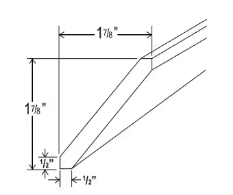 ACM8 - Angle Crown Moulding - 96"W x 1 7/8"H x 1 7/8"D