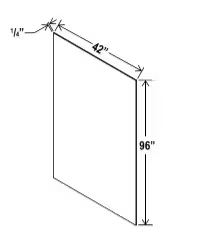 FPV4296 - Finished Plywood Panel - 96"W x 42"H x 1/4"D