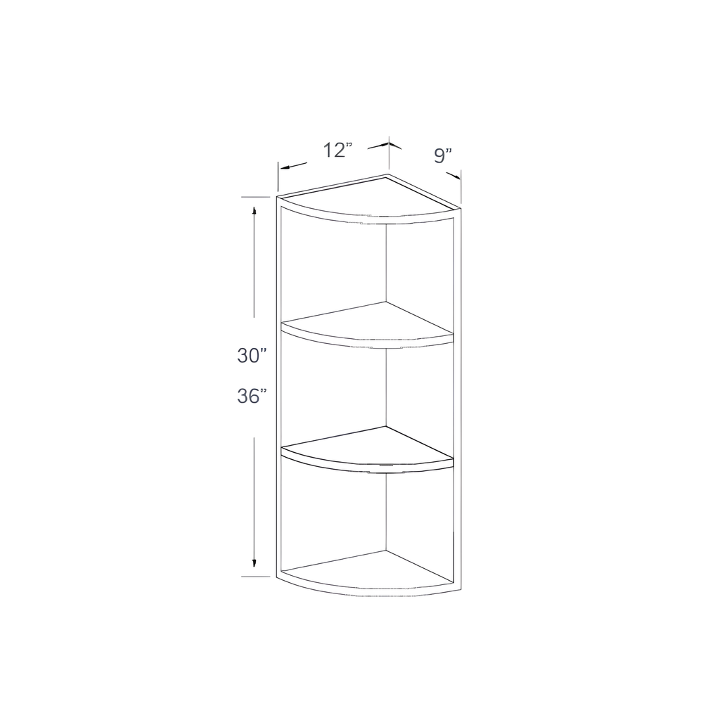 WES0930L/R - WALL END SHELF L/R 9"W x 12"D x 30"H Sage Green- E3