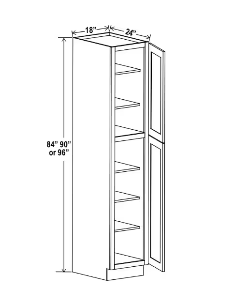 U189624 - Wall Pantry - 18"W x 96"H x 24"D - 2D, 5S