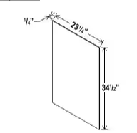 BSV - Base Skin Veneer Panel - 23 1/4"W x 34 1/2"H x 1/4"D