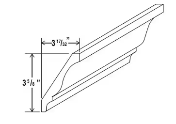 BCM8 (DCM) - Decorative Crown Moulding - 96'W x 4 3/8'H x 11/16"D