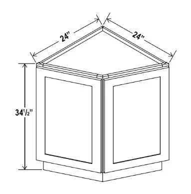 BEC24 - Base End Cabinet - 24"W x 34-1/2"H x 24"D - 2D