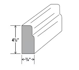 FBM - Furniture Base MOULDING - 96'W x 4 5/8"H x 3/4"D