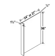 REPV2496 - Refrigerator End Panel Veneer - 24"W x 96"H x1 1/2"D