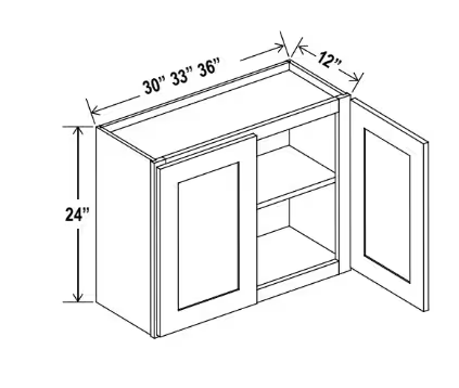 W3024 - Wall Cabinet - 30"W x 24"H x 12"D - 2D - 1S