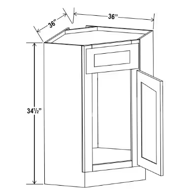 CSB36 - Corner Sink Base - 36"W x 34-1/2"H x 24"D