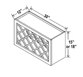 WRC3018 - Wall Wine Rack Cabinet - 30"W x 18"H x 12"D