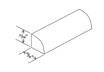 SHM - Shoe Moulding - 96"W x 11/16"H x 11/15"D