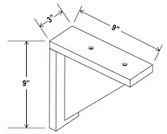CB9 - Corbel - 2"W x 9"H x 9"D