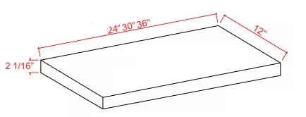FS24 - Floating Shelf-24"W x 2-1/16"H x 12"D
