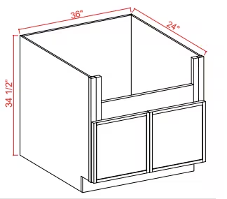 FSB36 - Farm Sink Base - 36"W X 34-1/2"H X 24"D