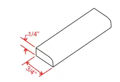 SM8(SCR) - Scribe Moulding - 96"W x 1/4"H x 5/8"D