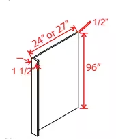 REPV2796 - Refrigerator End Panel Veneer - 27"W x 96"H x1 1/2"D