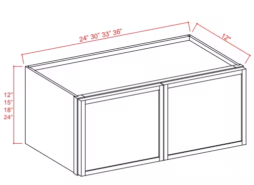W3612 - Wall Cabinet - 36"W x 12"H x 12"D - 2D