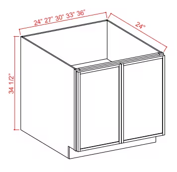 BFH24 - Base Cabinet - Full Height Door-24"W x 34-1/2"H x 24"D - 2D 1S
