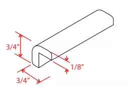 OCM8 - Outside Corner Moulding - 96'W x 3/4'H x 3/4"D
