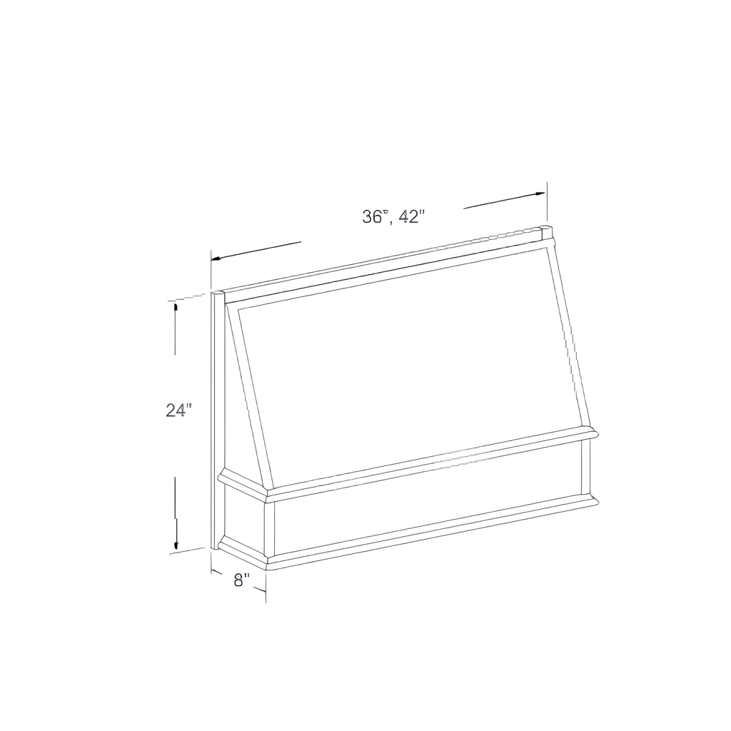 RHE3624 - RANGE WOOD HOOD - 36"W x 24"H x 8"D 36"W x 8"D x 24"H Charcoal - E2