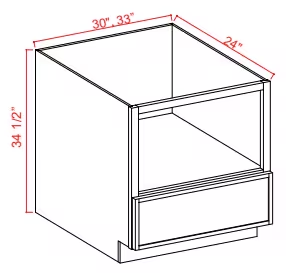 MB30 - Microwave Base Cabinet - 30"W x 34-1/2"H x 24"D -1Drw