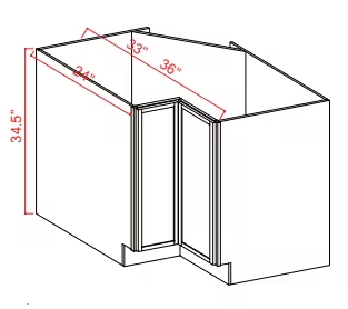 ERB33 - Easy Reach Base Cabinet - 33"W x 34-1/2"H - 1D