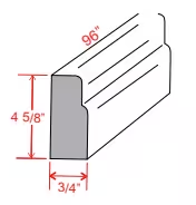 FBM - Furniture Base MOULDING - 96'W x 4 5/8"H x 3/4"D