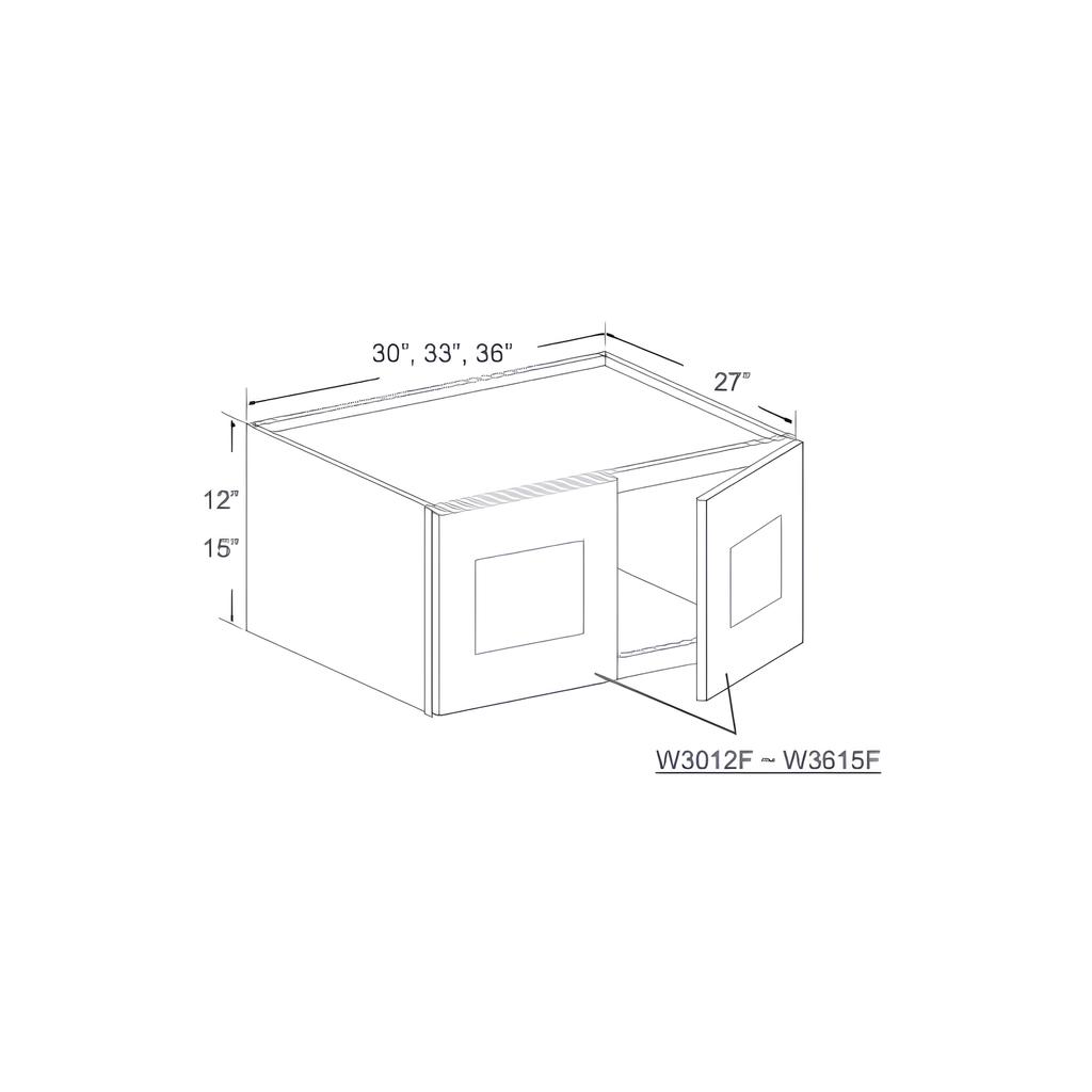 W301227 - REFRIGERATOR CABINET - 2 DOORS 30"W x 27"D x 12"H Charcoal - E2