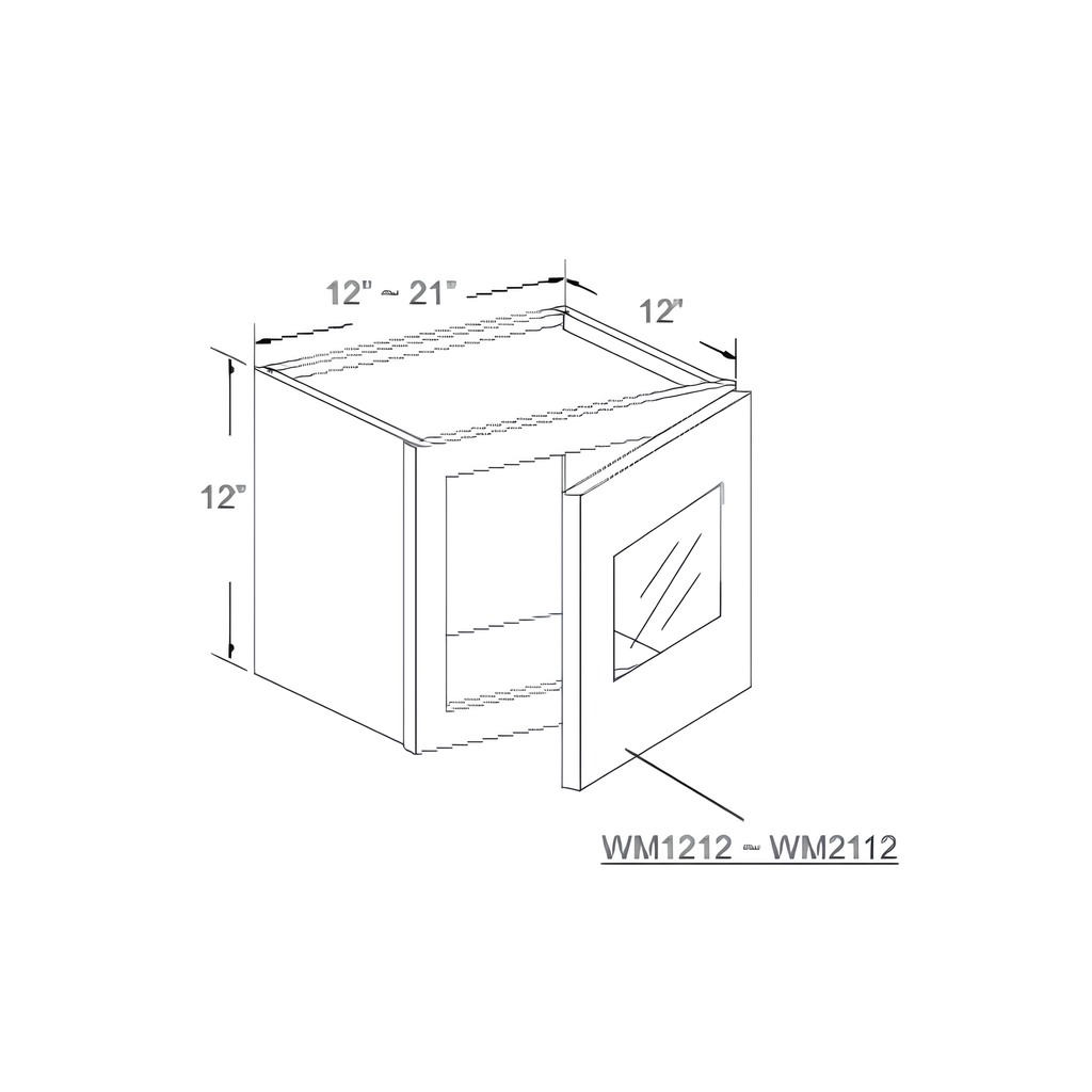 WM1212 - GLASS DOOR FRAME 12"W x 0.75"D x 12"H Dove White- E1