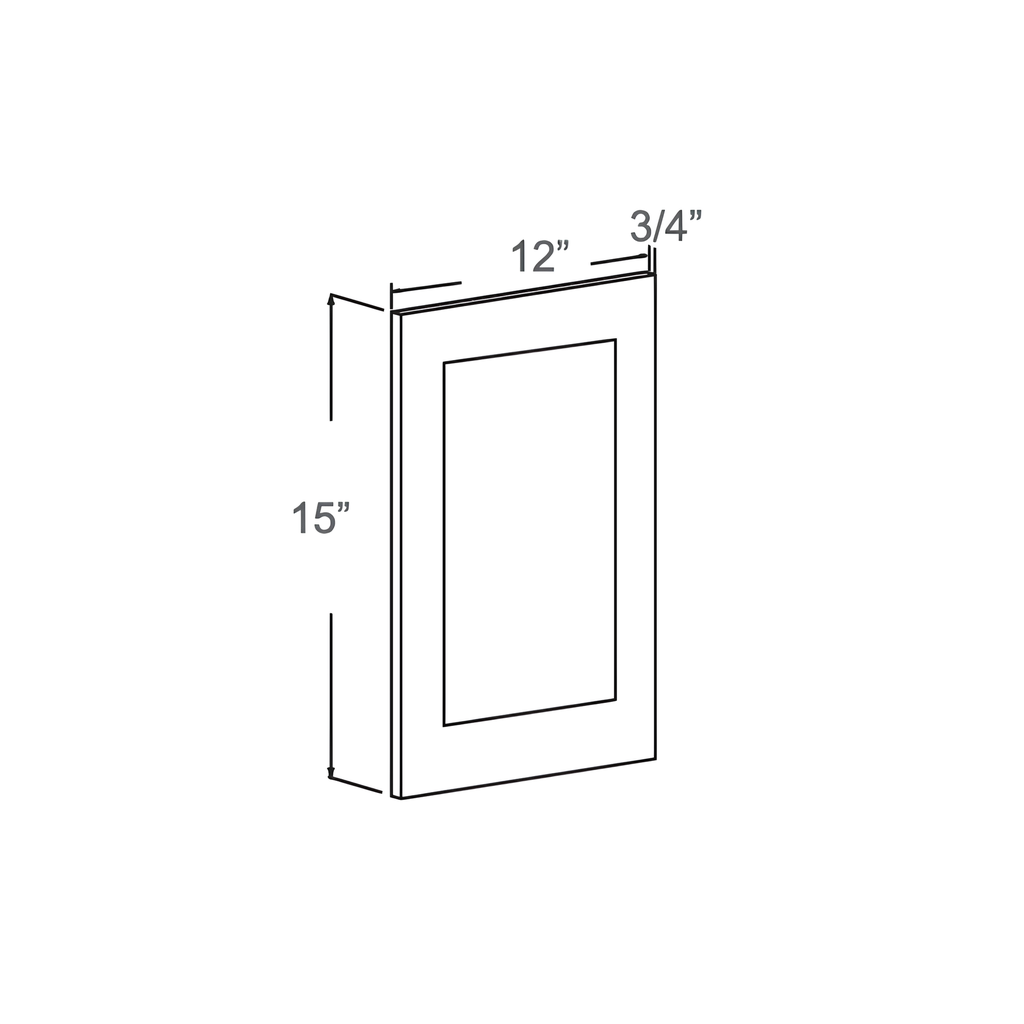 12*15 - SAMPLE DOOR 12"W x 0.75"D x 15"H Dove White- E1