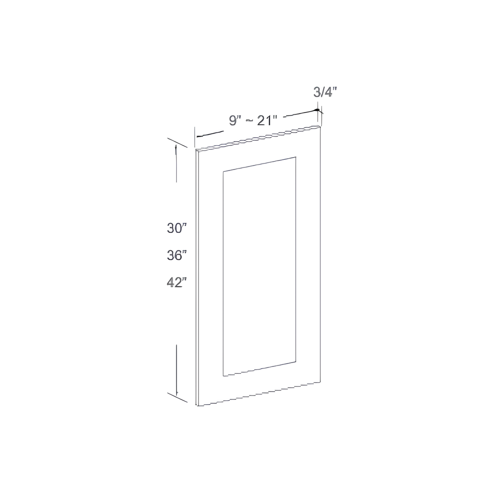 W2736F - REPLACEMENT DOOR 13.5"W x 0.75"D x 36"H Dove White- E1