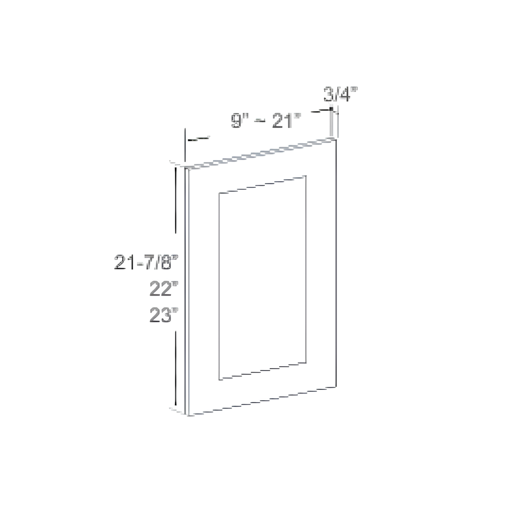 F12 - DOOR PANEL FOR B12, B24, SB24 12"W x 0.75"D x 7"H Dove White- E1