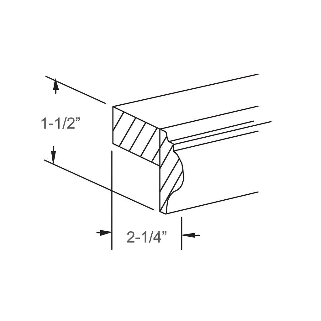 SMLR10 - LIGHT RAIL MOLDING 2.25"W x 120"D x 1.5"H Butterscotch - B8