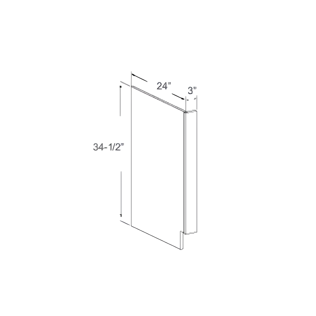 DWR-L/R - DISHWASHER PANEL WITH 3" RETURN FILLER 3"W x 24"D x 34.5"H Butterscotch - B8