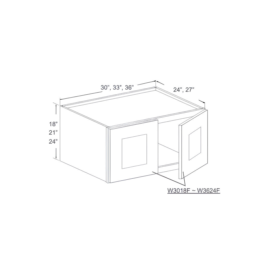 W302127 - REFRIGERATOR CABINET - 2 DOORS 30"W x 27"D x 21"H Butterscotch - B8