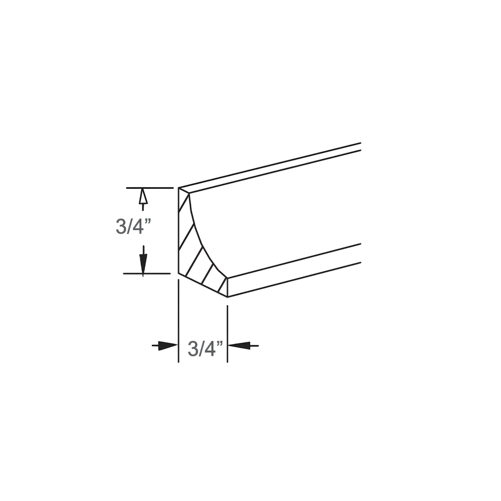 ICM8 - INCURVED CORNER MOLDING 0.75"W x 96"D x 0.75"H Naval Blue - B7