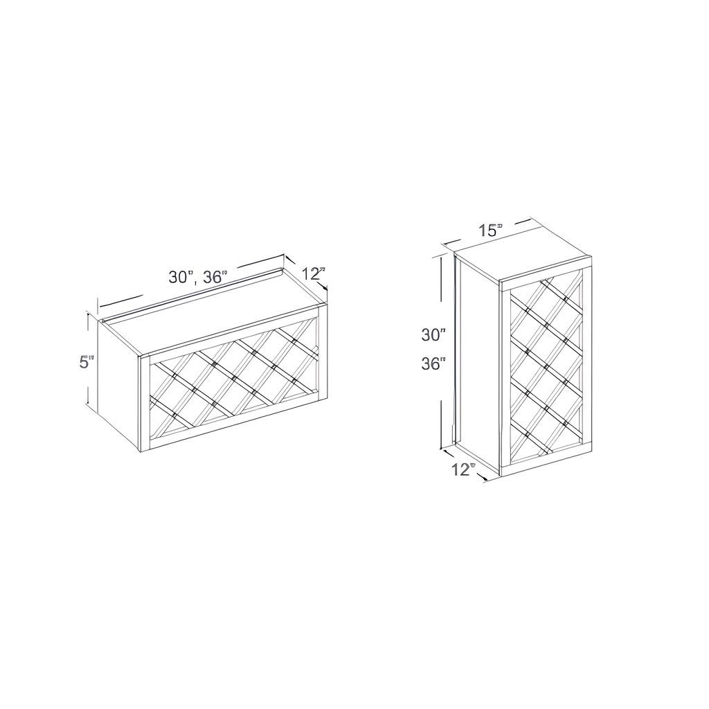 36WR - WINE RACK: 36"W x 15"H x 12"D 36"W x 12"D x 15"H Naval Blue - B7
