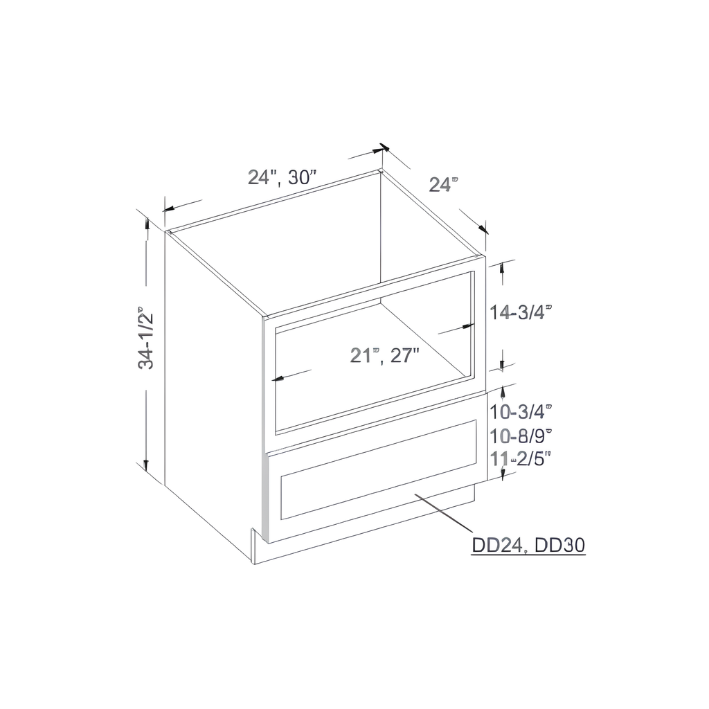 MDB30 - BASE MICROWAVE CABINET - 1 DRAWER 30"W x 24"D x 34.5"H Naval Blue - B7