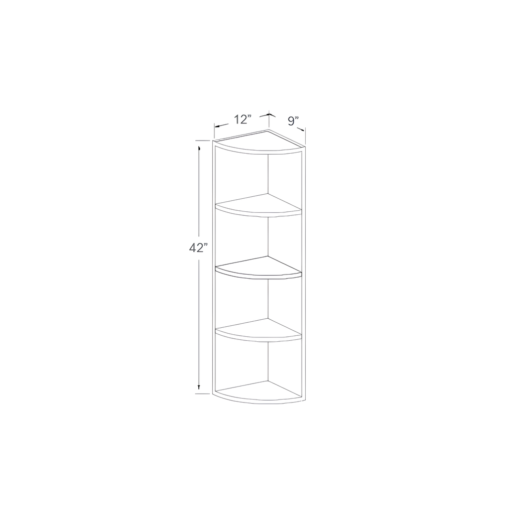 WES0942 - WALL END SHELF L/R 9"W x 12"D x 42"H Naval Blue - B7