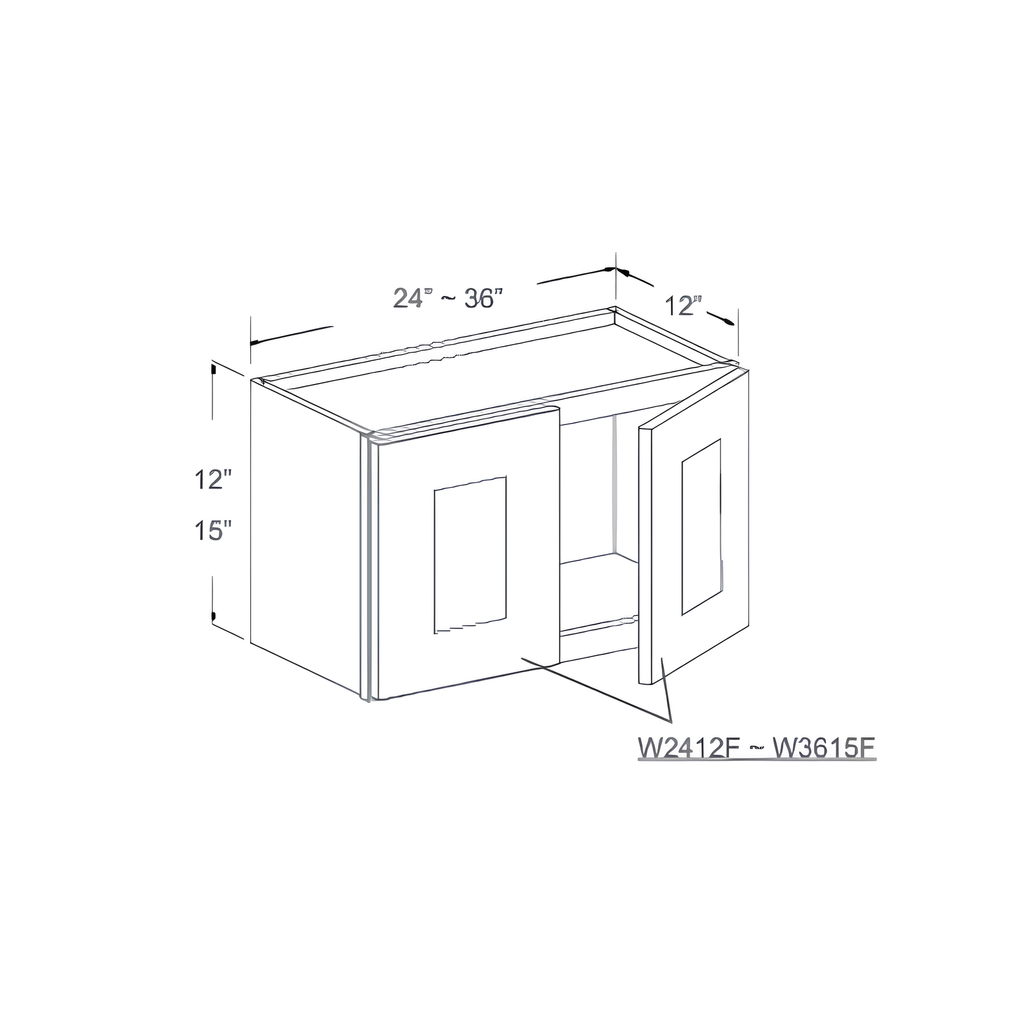 W2412 - WALL CABINET - 2 DOORS 24"W x 12"D x 12"H Naval Blue - B7