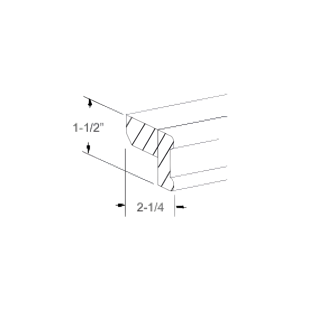 TLR10-A - TRADITIONAL LIGHT RAIL MOLDING-1 1/2" x 120" 2.25"W x 120"D x 1.5"H Pebble Grey - B6