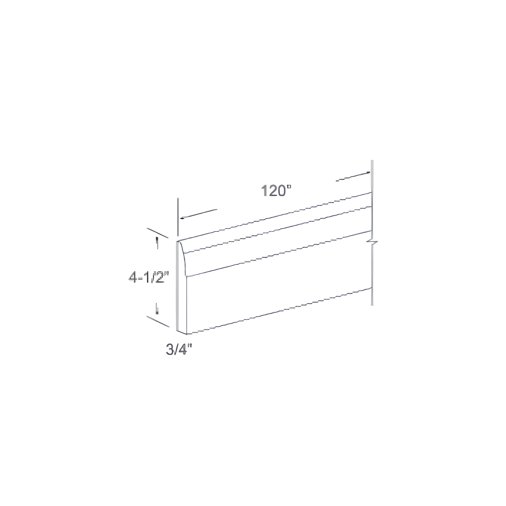 BM10-4 1/2 - BASE MOLDING 4.5"W x 0.75"D x 120"H Pebble Grey - B6