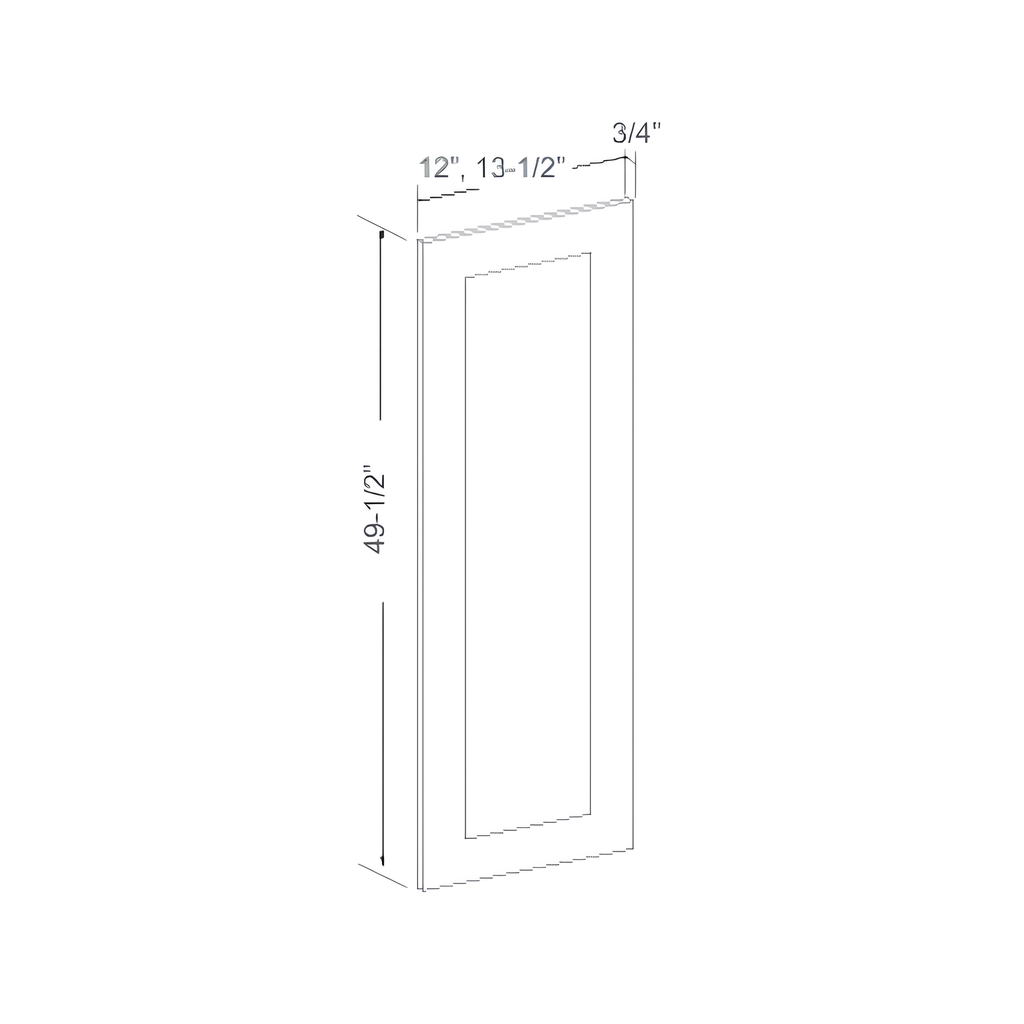 PDDL24 - TALL CABINET DECORATIVE LOWER SIDE PANEL; 24"D 12"W x 0.75"D x 49.5"H Pebble Grey - B6