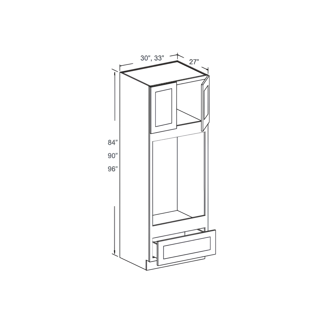 OC309627WO - DOUBLE OVEN CABINET - 2 DOORS, 1 DRAWER 30"W x 27"D x 96"H Pebble Grey - B6