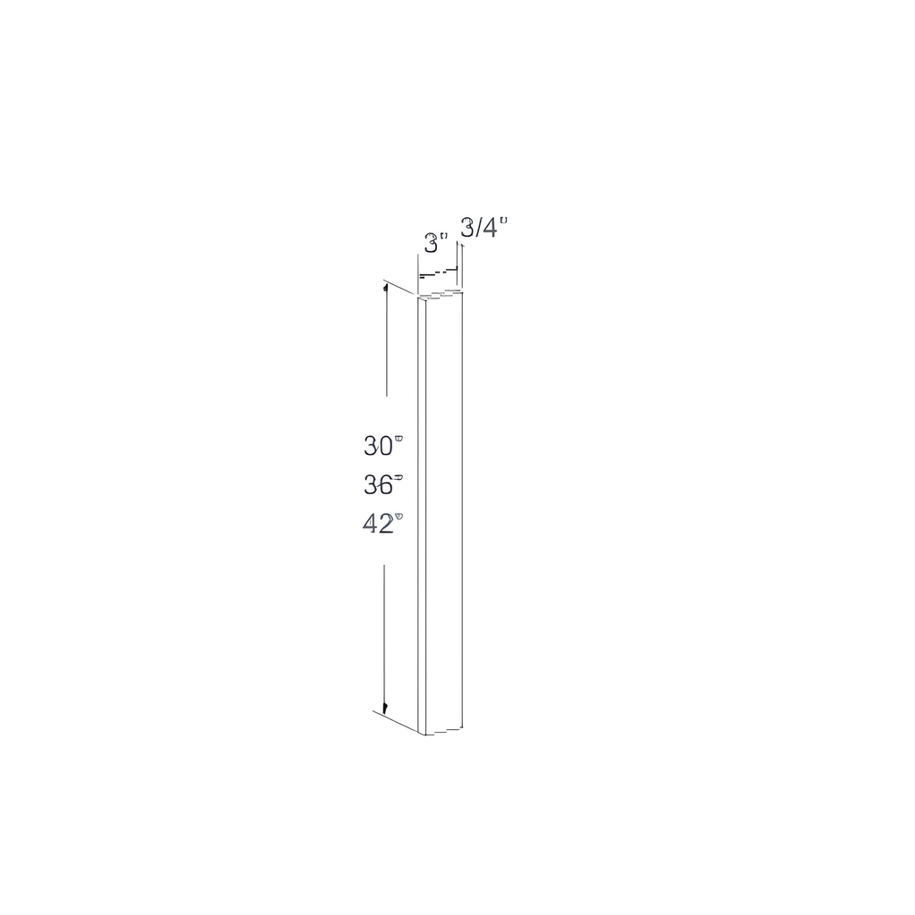 WF330 - WALL FILLER 3" x 30" 3"W x 0.75"D x 30"H Pure White - B5