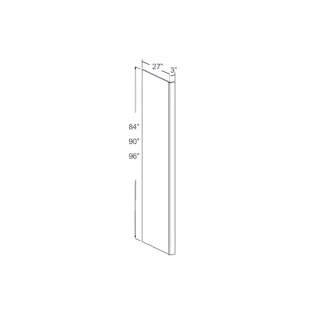 RRP9027 - REFRIGERATOR PANEL WITH 3" RETURN FILLER 3"W x 27"D x 90"H Shaker White - S8