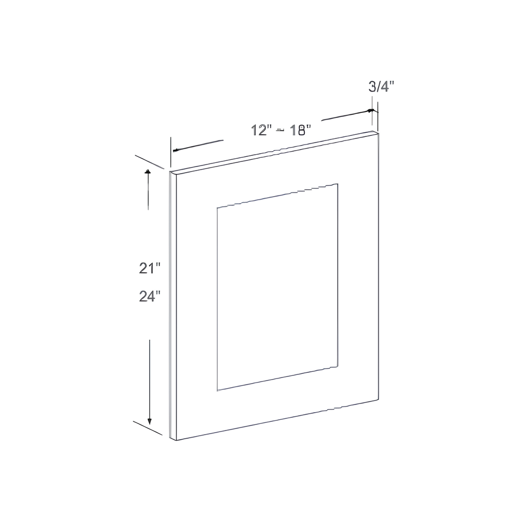 W2721F - REPLACEMENT DOOR 13.5"W x 0.75"D x 21"H Shaker White - S8