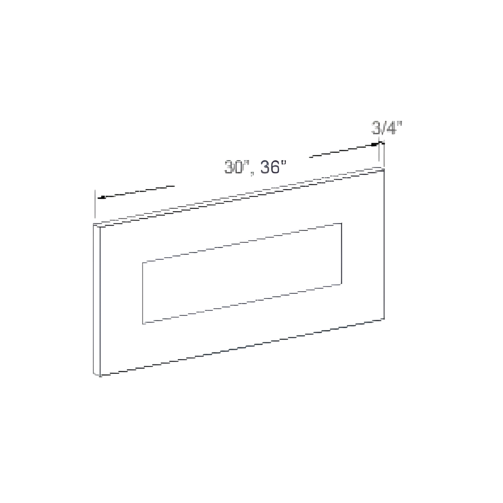 D30S - DRAWER PANEL FOR DB30 - SMALL DRAWER 30"W x 0.75"D x 7"H Shaker White - S8