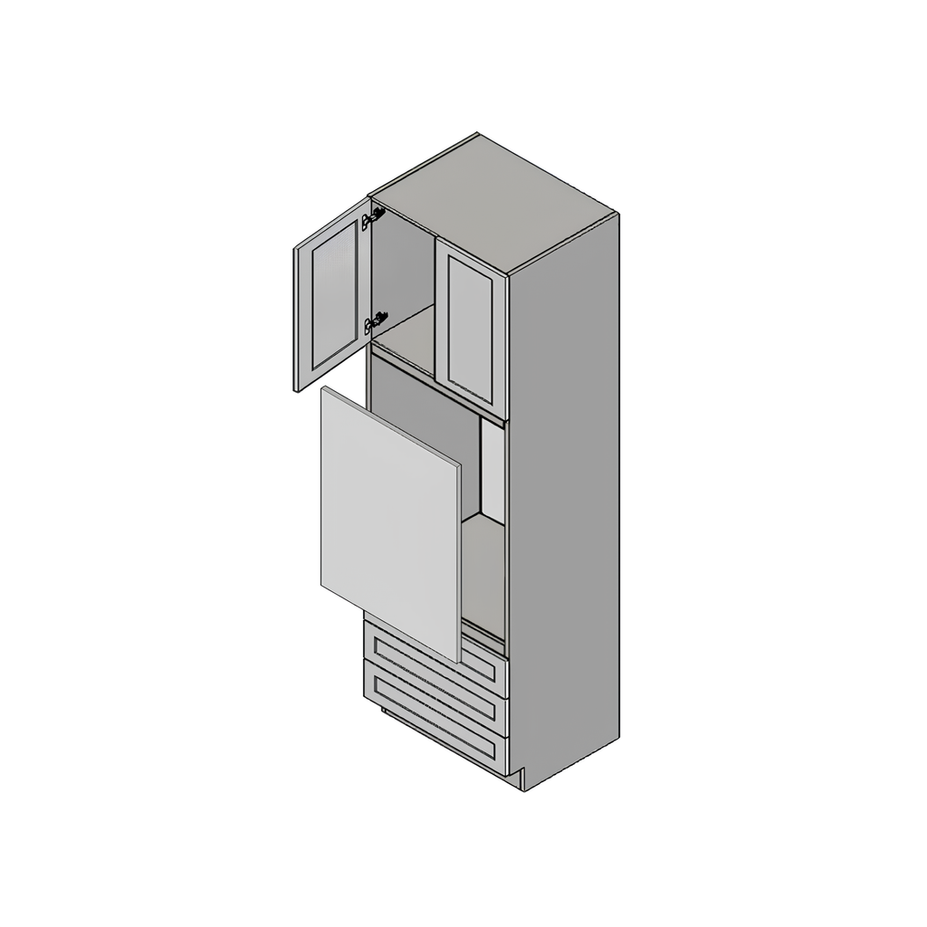 OC3096 - OVEN CABINET WITH DRAWERS 30"W x 23.75"D x 96"H Pure White Vail