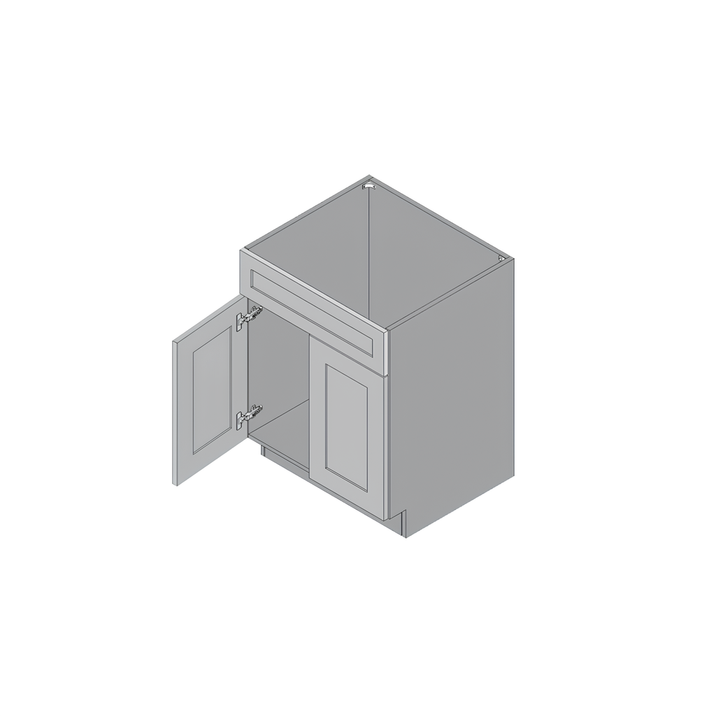 SB33 - SINK BASE CABINET 33"W x 23.75"D x 34.25"H Pure White Vail