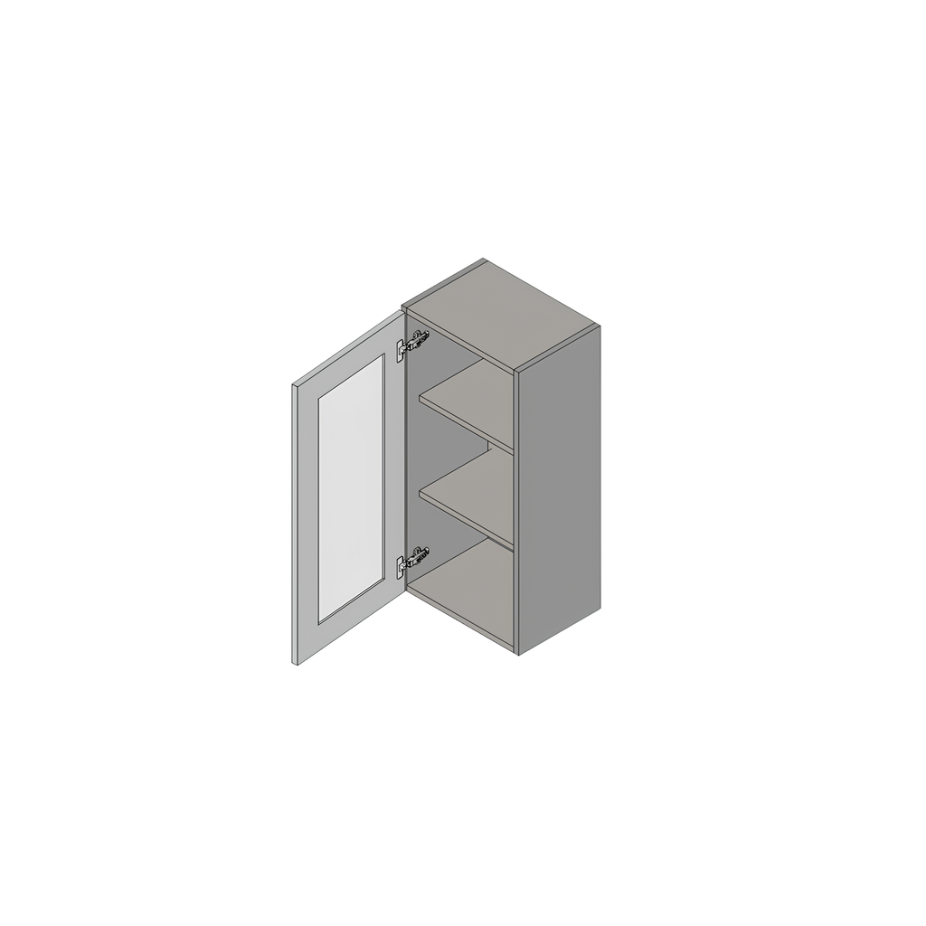 GDW1536 - GLASS DOOR WALL CABINET 36” HIGH 15"W x 13"D x 36"H Pure White Vail